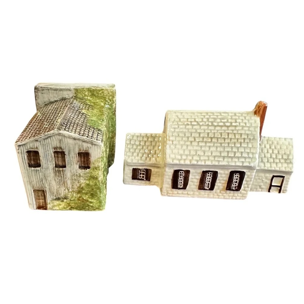 Keller Charles of Philadelphia Miniature Village Lot of 2 Ceramic Pharmacy House